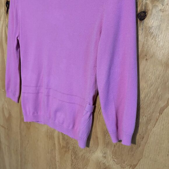 NWT Cutter & Buck Peony Purple Pink V-Neck Sweater Sz S Golf Country Club Preppy - Picture 4 of 6